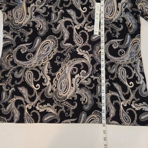 NWT - Croft & Barrow Classic Long Sleeve Paisley Print 100% Cotton Tee – Size 1X - Picture 2 of 11
